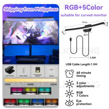 Monitor Light Bar with RGB Backlight, Flat/Curved Screen Bar Reduce Eye  Strain Monitor Lamp USB