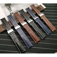 Original ▣♗ﺴ Gelang jam tangan kulit asli mewah tali jam tangan hitam cokelat biru 20mm 22mm 24mm untuk tali Breitling dengan logo