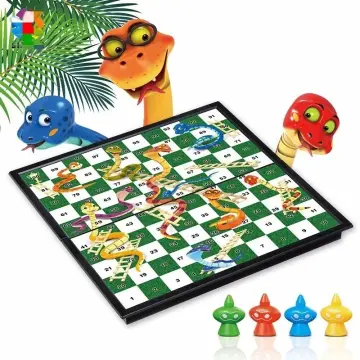 Gamie Wooden Snakes and Ladders Board Game, Conjunto Completo com  Tabuleiro, 4 Pegs e 1 Die, Diversão Clássica para Noite de Jogo em Família  e Sala de Aula, Melhor Ideia de Presente