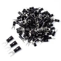 【Wireless】 100Pcs SV Series ส้อมฉนวนสายไฟ Crimp Terminals A.W.G 16-14 Spade Terminals Crimp Wire Connectors