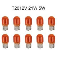 หลอดไฟตัดหมอก21W/5W ไฟตัดหมอกหลังฮาโลเจนแบบสายคู่10X T20สีเหลือง12V