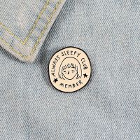 Always Sleepy Club Modelling Cute Enamel Brooch Lapel Badges Cartoon Funny Jewelry Oil Drop Lapel Brooch Badge Pins Fashion Brooches Pins