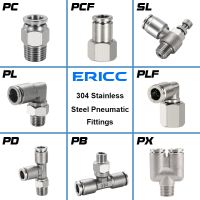 304 Stainless Steel Air Hose Fitting PC PCF PL SL Pneumatic Pipe Connector 1/8 1/4 3/8 1/2 M5 BSP Quick Release Tube Fittings