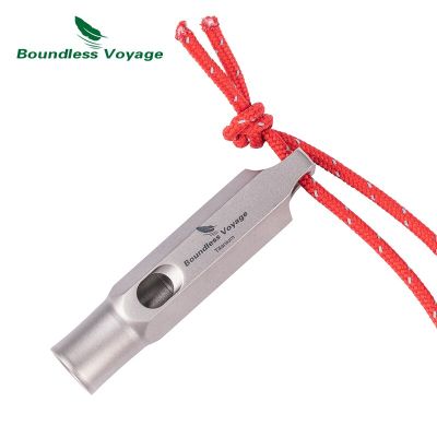 Boundless Voyage Titanium Whistle Emergency Survival Safety Whistles with Lanyard Loud for Outdoor Camping Coaches Training Survival kits
