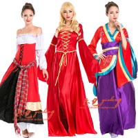 ? Halloween Costumes European Court Clothing Big Red French Manor Hostess Dress Dinner Dress Real Shot ZZ