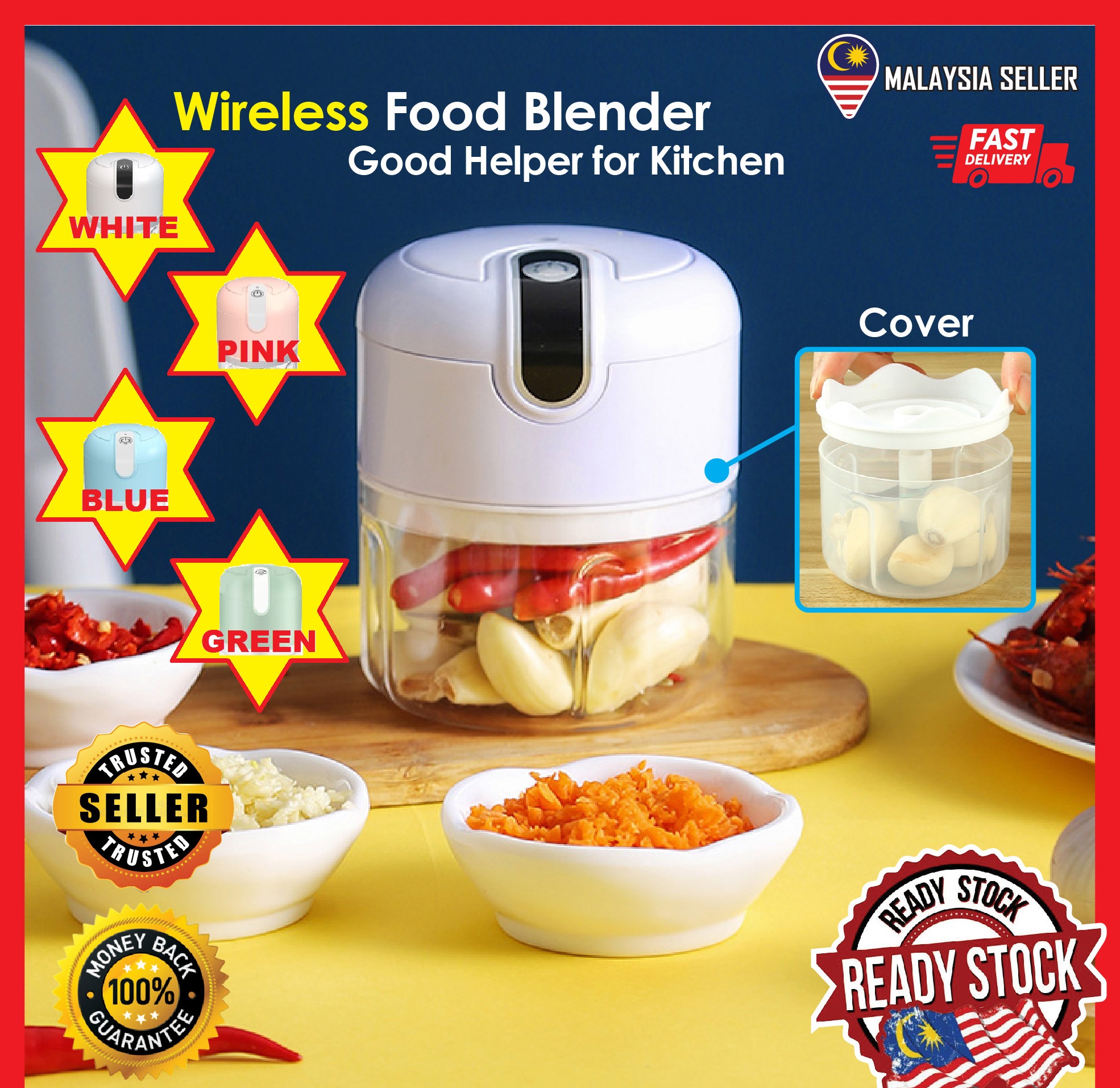 Mini Blender Electric Food Chopper Portable Blender Food Processor Meat Grinder Pengisar Serbaguna 250ml **Upgrade Version**