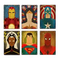 Marvel Superhero Inor Man Spiderman Plaque Avengers Vintage Metal Tin Sign Billboard Club Bar Cafe Art Wall Painting Living Room