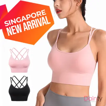 Women's Strappy Sports Bra with Pad, Sexy Crisscross Back Small Size  Support Yoga Bra for Workout Running Fitness Tank Tops, Pink