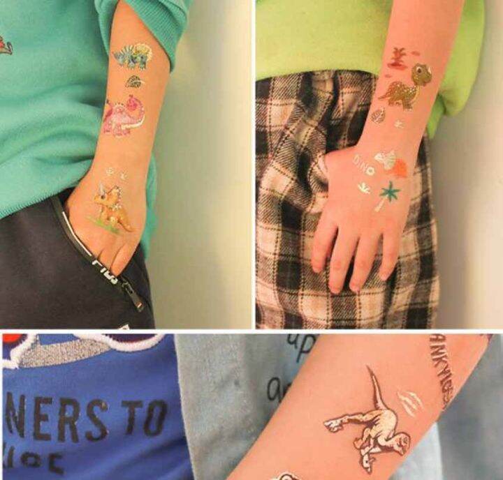 hot-dt-children-cartoon-bronzing-stickers-temporary-decals-kids-face-arm-decal