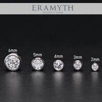 ต่างหู เงินแท้ 92.5 งานฝังหุ้มเพชรสวิส CZ เม็ดเดียว Eramyth Jewelry สินค้ามาตรฐานส่งออก