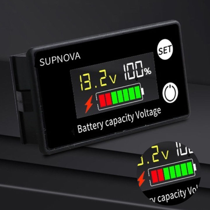 เครื่องวัดแรงดันไฟฟ้ากระแสตรง-8-100v-แบตเตอรี่ลิเธียมกรดตะกั่วเครื่องวัดความจุเครื่องวัดแรงดันไฟฟ้ารถยนต์ไฟฟ้าจอ-lcd-สี