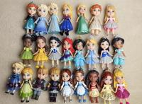 1pcs Origina Princess Rapunzel Tangled Snow White Ariel Mulan PVC Action Figures Model Cake Decorations Dolls Toys Kids Gifts