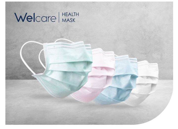 welcare-mask-หน้ากากอนามัยผู้ใหญ่-แบบกล่องบรรจุ-50-ชิ้น-4-สี