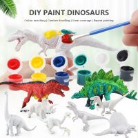 3Pcs Diy Painted Graffiti Dinosaur Childrens Science and Educational Toy for Kids Drawing Toys Coloring 3D Jungle Animal Model