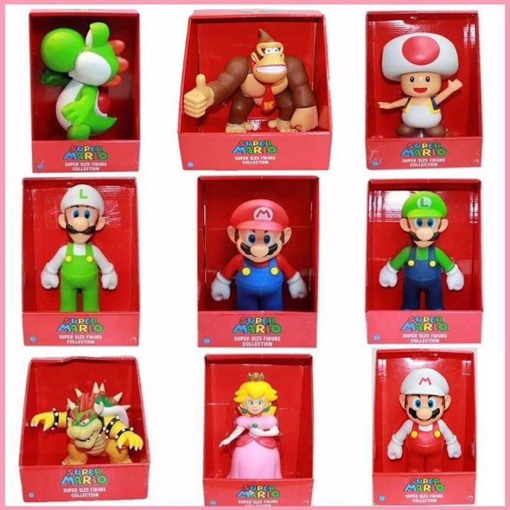 【ready Stock】23cm High Quality Super Mario Bros Action Figures Toys Big Size With Retail Box 6429