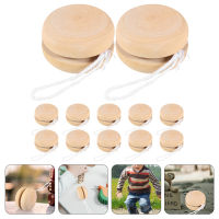 12pcs ลูกบอลไม้โยโย่บอลที่ยังไม่เสร็จลูกลูกบอลเด็ก diy yo-yo balls มือวาดมือโยโย่ลูกบอล