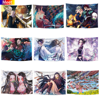 Anime Demon Slayer Tapestry 鬼滅の刃การตกแต่งผนังแขวน Ins กำแพงฉากหลังผ้าโมเดิร์นผ้าลายยิปซีตกแต่งผนังห้องนั่งเล่นในบ้านตกแต่งห้องนอน