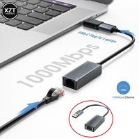 Mini USB C to Ethernet Adapter Aluminum Gigabit USB C Adapter for Laptop MacBook Pro 1000/100Mbps USB Lan RJ45 Network Card  USB Network Adapters