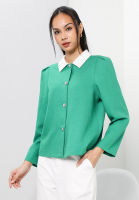 Zalia - Tweet Collar Jacket Top