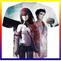 Steins Gate T-Shirt อะนิเมะเกมพิมพ์ 3D Street Wear ผู้ชายผู้หญิงสบาย ๆ แฟชั่นพลัสขนาดเสื้อยืดฮาราจูกุเด็กเสื้อยืดเสื้อผ้าด้านบน XS-5XL