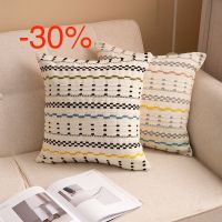 [Dudu home furnishing] DUNXDECO ปลอกหมอนอิงตกแต่งปลอกหมอนศิลปะสมัยใหม่ที่มีสีสัน Jacquard เรขาคณิตผ้าฝ้ายทอผ้า C Oussin โซฟาเก้าอี้เบาะ