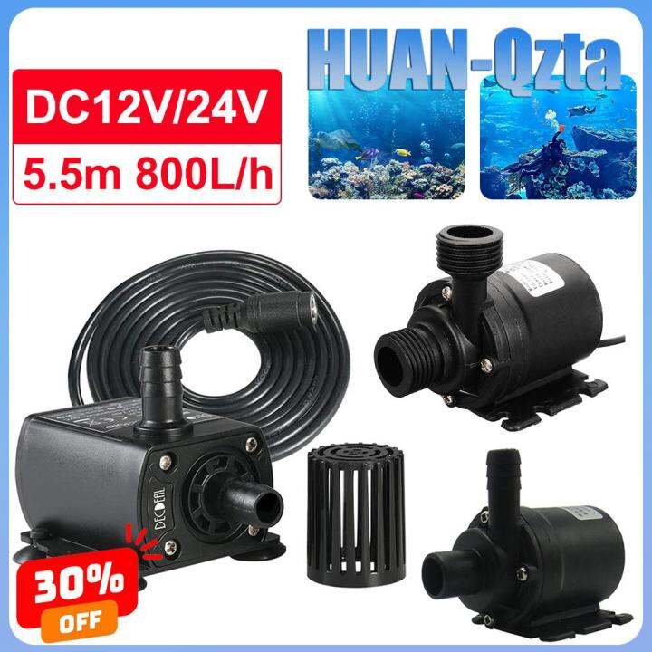 Silent Fish Tank Pump DC 12V 24V Solar Brushless Motor Pool Circulating Submersible Pump Water