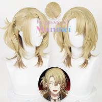 Vtuber Luca Kaneshiro วิกผมสังเคราะห์ ทนความร้อน สีทอง สีเหลือง สําหรับคอสเพลย์ NIJISANJI QC8191654