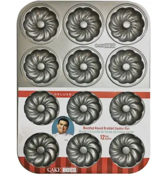 BAKE BOSS Silicone Mini Muffin Pan with Handles, 12 Cups Mini