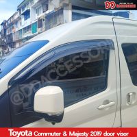 กันสาด รถตู้ hiace commuter majesty 2019 2020 2021 2022 2023  โฉมใหม่ล่าชุด สีดำ ทรง ญี่ปุ่น NT