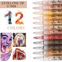 【hot】 12Colors Tones Set Markers 3.0mm/0.7mm Paint Manga Coloring