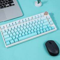 โปรไฟล์ Keycaps OEM ไล่ระดับสีเขียวมิ้นต์คีย์บอร์ดแบบโปร่งใส Backlit ปุ่มกดด้านข้าง/ด้านบนสำหรับสวิตช์ MX GK61 87 104