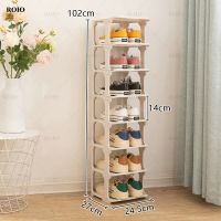 ชั้นวางรองเท้าพลาสติกแนวตั้งมุมชั้นวางรองเท้าแคบ Entryway ตู้รองเท้า Home Dorm Space-Saving Shoe Organizer Stand Holder