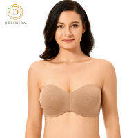 Delimira ผู้หญิงที่ไม่มีสายหนังชุดชั้นในขนาดบวกไม่เบาะยกทรง underwire minimizer multiway บราเซีย