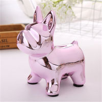 Pink French Bulldog European Ceramic Crafts Bulldog Piggy Bank Home Decor Cute Piggy Bank Ornaments Creative Bulldog Money Box