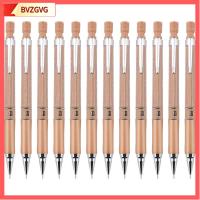 BVZGVG 12Pcs สีน้ำตาลสีน้ำตาลเข้ม ดินสอสีขาว น่ารักน่ารักๆ พลาสติกสำหรับตกแต่ง อุปกรณ์วาดภาพเขียน ของใหม่ มอรันดี ดินสอเครื่องกลเครื่องกล ออฟฟิศสำหรับทำงาน