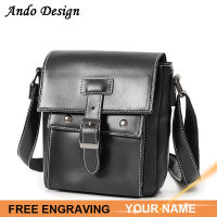 Ando Design New Fashion Crossbody Bags For Men PU Leather Casual Retro Street Outdoor Shoulder Bag Simple Large Capacity Phone Bag Coin Purse.กระเป๋า