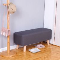 [COD] Sofa stool solid rectangular shoe changing low fabric foyer footstool bed end factory