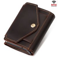 Superior New Man Vintage RFID Blocking Money Wallet Automatic Pop-Up Credit Card Case Business Purse Cash Coin Pocket For Men