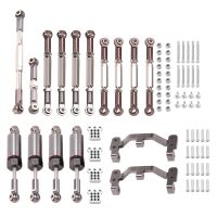 Metal Steering Link Rod Pull Rod Mount Seat Shock Absorber Set for WPL C14 C24 C24-1 1/16 RC Car Upgrade Parts