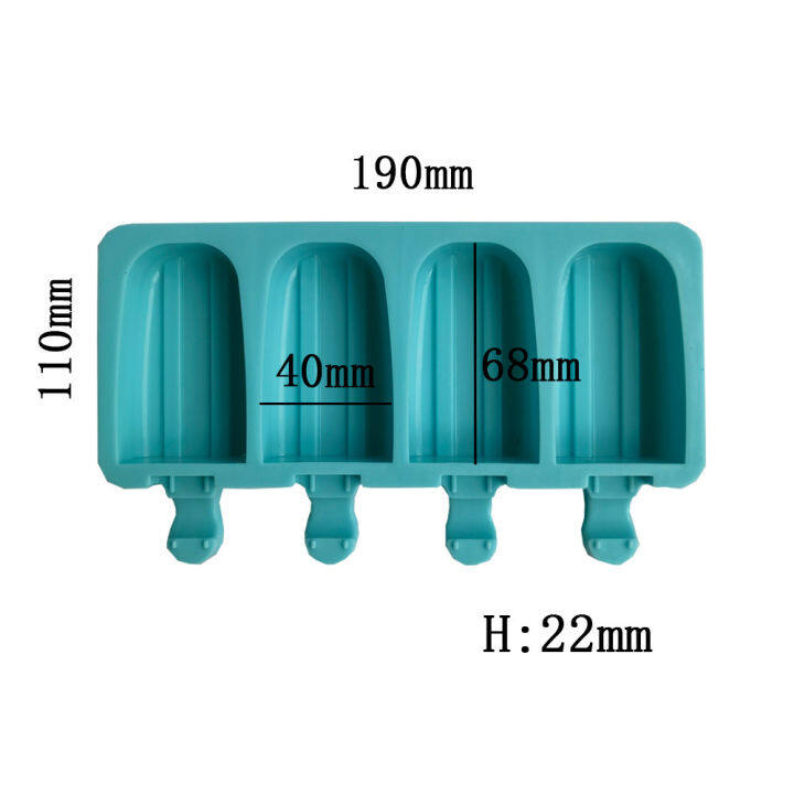 ซิลิโคน4ช่องรูปไข่คู่ร่องไอศครีมแม่พิมพ์สร้างสรรค์ที่เรียบง่ายลายถาดน้ำแข็งเยลลี่พุดดิ้งสบู่มูสเค้กแม่พิมพ์ของขวัญ