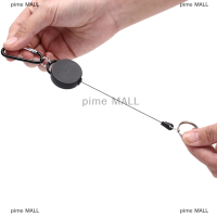 pime MALL Black Retractable Key CHAIN Reel เหล็กสายไฟ recoil เข็มขัดพวงกุญแจผู้ถือป้าย