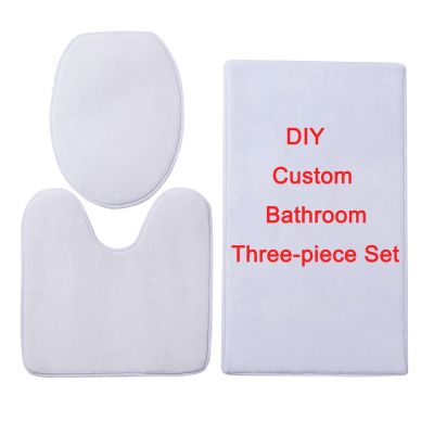 【CC】▼✾  Custom Three-piece Set Antislip Toilet Pattern Cover 3 Piece Rug Drop Shipping