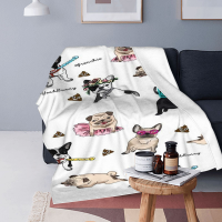 2023 newxzx blanket- Pugs And Kisses Quilt, Big Dark Eyes Of Pug Are Adorable Quilt Blanket Multiple styles （40x60inch/50×60inch/60×80inch） 09