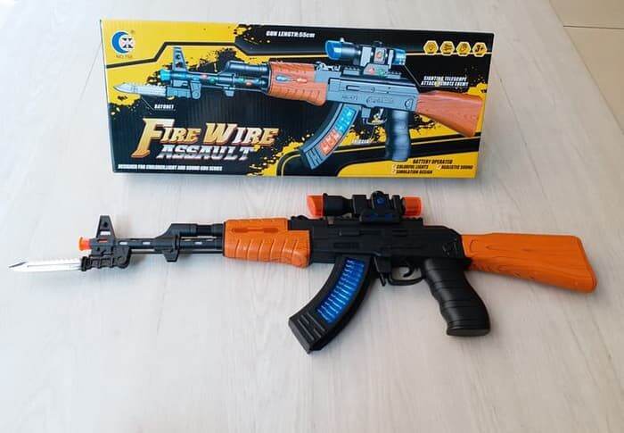 MAINAN PISTOL SNIPER AK 47 FIRE WIRE ELECTRONIC GUN | Lazada Indonesia