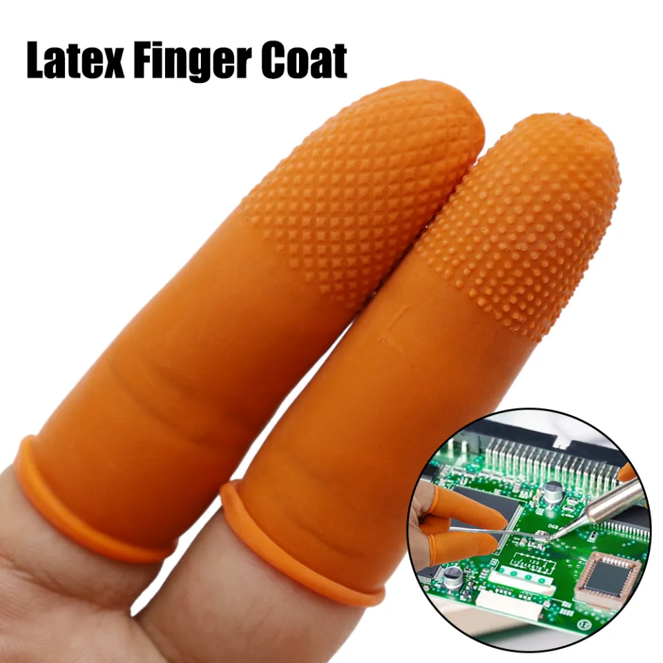 100Pcs Reusable Fingertips Finger Cover Natural Rubber Gloves Non-slip  Latex Finger Cots Protector Gloves Disposable Nail Tools