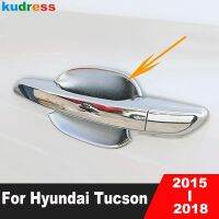 สำหรับ Hyundai Tucson 2015 2016 2017 2018โครเมี่ยมมือจับประตูด้านข้างรถถ้วยถ้วยตัดแต่งเลียนแบบอุปกรณ์เสริมภายนอก