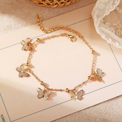 Bohemian New Beach Foot Chain Anklets Hollow Butterfly Pendant Handmade Anklet Bracelet Women Adjustable Barefoot Accessories