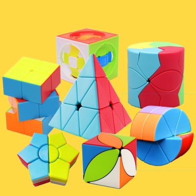 Maple Leaf Second Order Cylinder X Rubix Cube Fidget Toy Lube Magic Cube Pyramid Twisted Oblique Octagonal Cylinder