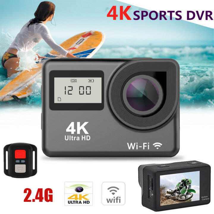 Dual Screen Ultra HD 4K Action Camera WIFI Remote Control Sport Camera ...