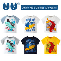 27Kids Store เสื้อยืดแขนสั้นของเด็กเสื้อยืดเด็กหญิงเด็กชายสำหรับเด็กทารก (1Y-8Y) 2023สำหรับเด็กผู้ชายฤดูร้อน